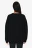 Celine Black Wool Ribbed Logo Long Sleeve Sweater Size M