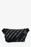 Balenciaga Black/White Gradient Logo Print Nylon Belt Bag