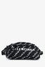 Balenciaga Black/White Gradient Logo Print Nylon Belt Bag