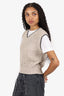 Brunello Cucinelli Beige Openwork Rib Sweater Vest Size XS