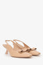 Salvatore Ferragamo Beige Patent Vara Bow Leather Slingback Pumps Size 10