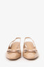 Salvatore Ferragamo Beige Patent Vara Bow Leather Slingback Pumps Size 10