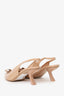 Salvatore Ferragamo Beige Patent Vara Bow Leather Slingback Pumps Size 10