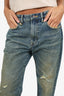 R13 Blue Denim Distressed Straight Leg Jeans Size 27