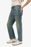 R13 Blue Denim Distressed Straight Leg Jeans Size 27