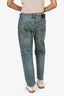 R13 Blue Denim Distressed Straight Leg Jeans Size 27