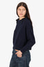 Miu Miu Navy Cashmere Bow Off-the-shoulder Sweater Size 38