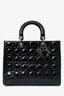 Christian Dior 2009 Black Patent Large Lady Dior Top Handle With Strap