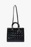 Christian Dior 2009 Black Patent Large Lady Dior Top Handle With Strap