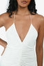 Alexandre Vauthier White Tiered Halterneck Midi Dress Size 38