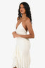 Alexandre Vauthier White Tiered Halterneck Midi Dress Size 38
