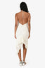 Alexandre Vauthier White Tiered Halterneck Midi Dress Size 38