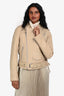 A.L.C. Cream Tied Sides Leather Jacket Size 6