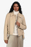 A.L.C. Cream Tied Sides Leather Jacket Size 6