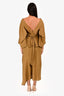 Petar Petrov Khaki Silk Wrapped Backless Maxi Dress Size 42