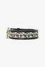 Salvatore Ferragamo Black/Beige Canvas/Leather Gancini Logo Belt
