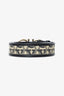 Salvatore Ferragamo Black/Beige Canvas/Leather Gancini Logo Belt