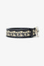 Salvatore Ferragamo Black/Beige Canvas/Leather Gancini Logo Belt