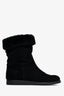 Salvatore Ferragamo Black Suede Sherpa Lined Booties Size 7.5