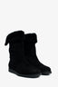 Salvatore Ferragamo Black Suede Sherpa Lined Booties Size 7.5