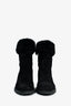 Salvatore Ferragamo Black Suede Sherpa Lined Booties Size 7.5