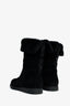 Salvatore Ferragamo Black Suede Sherpa Lined Booties Size 7.5