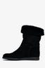 Salvatore Ferragamo Black Suede Sherpa Lined Booties Size 7.5