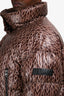 Mackage Brown 'Mylah' Monogram Down Cropped Puffer Jacket Size XL