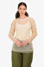 Diotima Yellow Sequins Mesh Long Sleeve Top Size 1