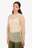 Diotima Yellow Sequins Mesh Long Sleeve Top Size 1