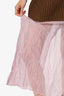 Prada Brown/Pink Contrast-panel Knit Sheered Midi Skirt Size 38