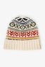 Loro Piana Cream/Red Cashmere Chunky Knit Hat