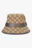 Gucci Brown Canvas/Leather Trim Monogram Bucket Hat Size M