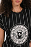 Balmain Black/White Stripe Logo T-Shirt Size 36