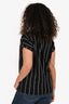 Balmain Black/White Stripe Logo T-Shirt Size 36