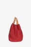 Gucci Red Leather Bamboo Shopping Tote