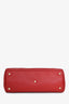 Gucci Red Leather Bamboo Shopping Tote