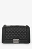 Pre-Loved Chanel 2014 Black Caviar Old Medium Boy Bag