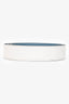 Hermès White/Blue Leather Reversible Belt Strap Size 90