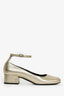 Saint Laurent Gold Mary Jane Heeled Flats Size 36