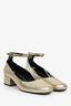 Saint Laurent Gold Mary Jane Heeled Flats Size 36