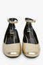 Saint Laurent Gold Mary Jane Heeled Flats Size 36