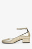 Saint Laurent Gold Mary Jane Heeled Flats Size 36