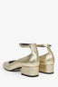 Saint Laurent Gold Mary Jane Heeled Flats Size 36