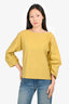 Dries Van Noten Yellow 3/4 Ruched Sleeve Top Size 34