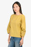 Dries Van Noten Yellow 3/4 Ruched Sleeve Top Size 34
