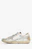 Golden Goose Silver Leather Glitter Star Detail Sneakers Size 37