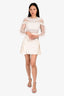 Self-Portrait White Lace Pleated Dress Size 4 US