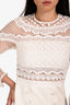 Self-Portrait White Lace Pleated Dress Size 4 US