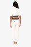 Louis Vuitton White/Black Logo Waistband Crop Top Size 38